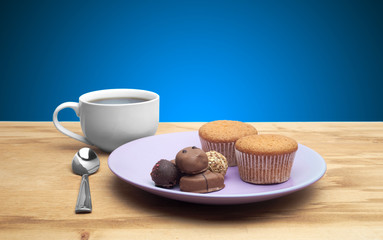 cup of coffee with dessert