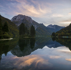 Fototapeta na wymiar mountain lake in the Alps, Italy
