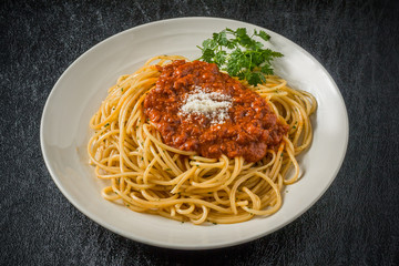 普通のスパゲッティミートソース Spaghetti with meat sauce Italy