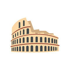Roman Colosseum icon, flat style 