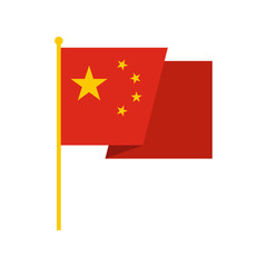 Flag of China icon, flat style