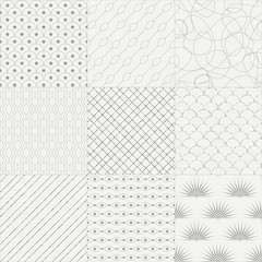 Set of nine abstract seamless pattern