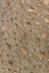 cement with pebble wall