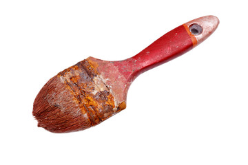 Used paint brush. Isolated.