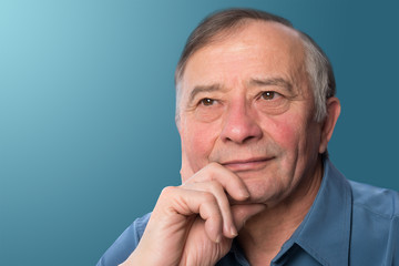 Middle Aged Man on Blue backround