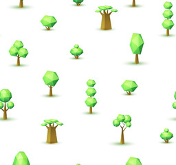 Geometrical trees. Seamless pattern.