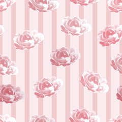 Rosen auf gestreiftem Hintergrund nahtlos © wendeliu
