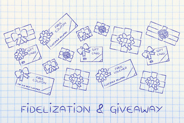 presents, gift card, free vouchers and coupons, fidelization & g