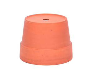 Decorative clay pot separated on white background