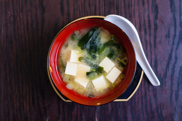 Japanese miso soup with tofu