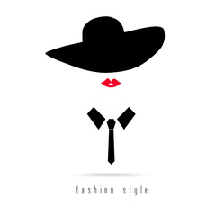 girl fashion icon with hat illustration