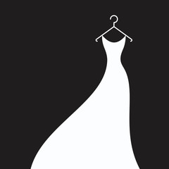 bridal dress on a hanger