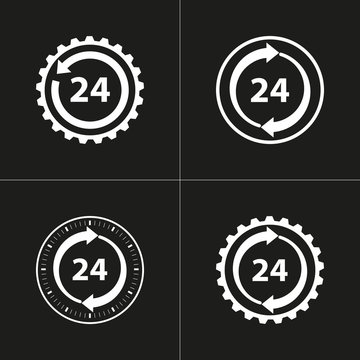 24 hour service - vector icon.