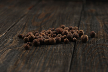 pepper on the wooden table