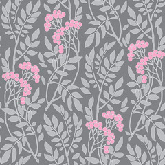 Art Deco vintage pattern with sprigs and berries.