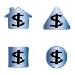 Dollar sign. A set of four vector elements.