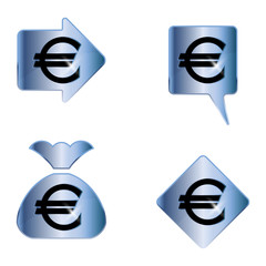 Euro sign. A set of four vector elements.