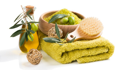 Spa stuff with green olives.