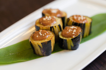 eggplant with japanese miso sauce