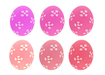 Set of six easter eggs isolated on white background for design  happy easter day