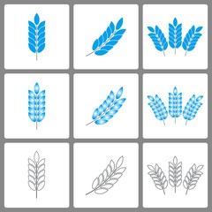  Set of barley icons.