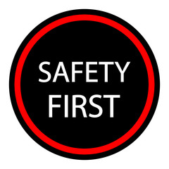 Safety first icon. Internet button on white background.