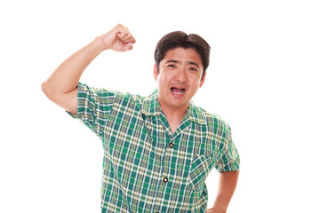 Fototapeta premium ガッツポーズの男性