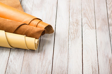 skin rolls on a light background with space for text