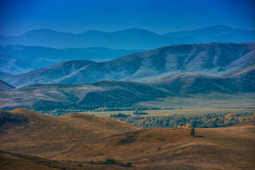 mountain in autumn day