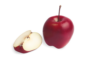 Fresh Red apple isolated on white background