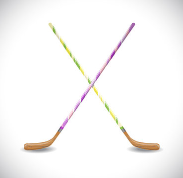 Hockey sticks. Illustration 10 version