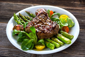 Beef steak with Grilled asparagus
