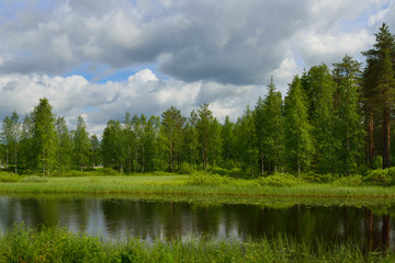 Fototapeta na wymiar Northern town Taivalkoski. Finnish Lapland