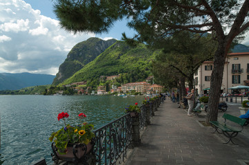 Embankment of Lake Como in Menaggio, Italy