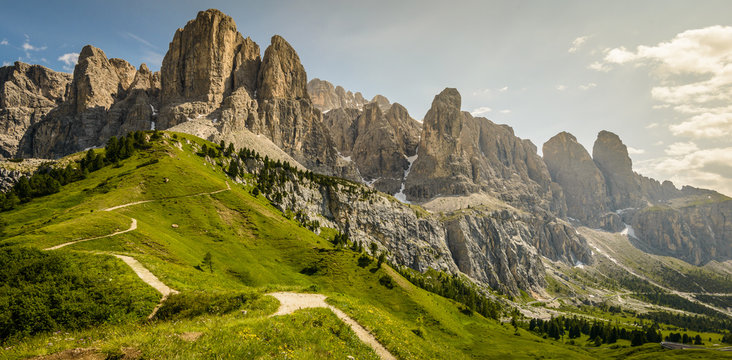Picturesque Dolomites landscape in summer time. Italy