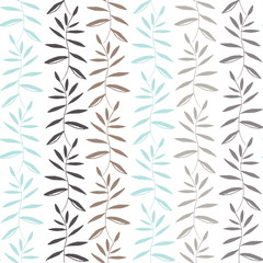Naklejka premium Vector floral pattern. Graphic collection with leaves and branch, drawing elements. 
