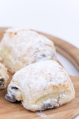 Homemade cakes with poppy seed and powder sugar