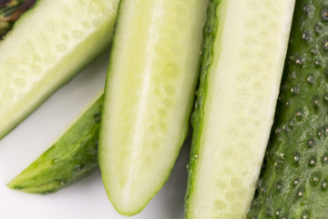 Cucumbers - sliced and whole - textures