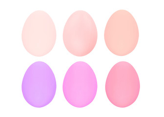 Set of four easter eggs isolated on white background with clipping path for design happy easter day.
