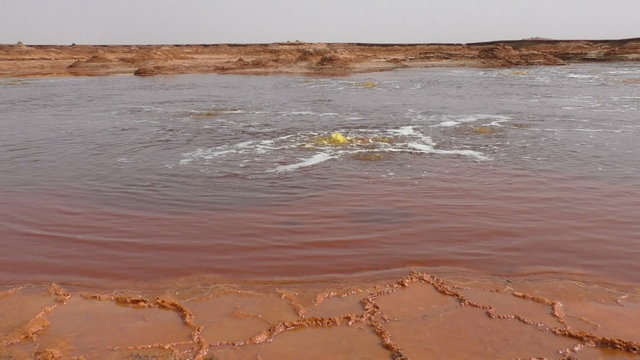 Petroleum Lake at Dallol volcano, Danakil Depression, Ethiopia 