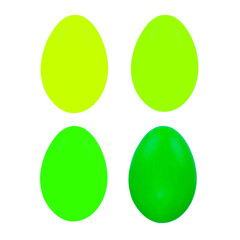 Set of four easter eggs isolated on white background for design  happy easter day