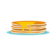 Stack of pancakes icon, flat style 
