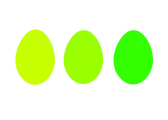 Set of three easter eggs isolated on white background for design  happy easter day