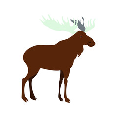Deer icon, flat style