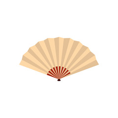Japanese folding fan icon, flat style  - obrazy, fototapety, plakaty