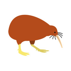 North Island Brown Kiwi icon, flat style
