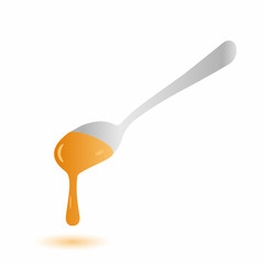 silver spoor with honey flowing down eps10