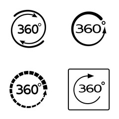 Angle 360 Degrees Icon Set, Sign Vector Illustration