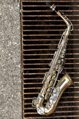 Naklejka premium Jazz Saxophone Grunge