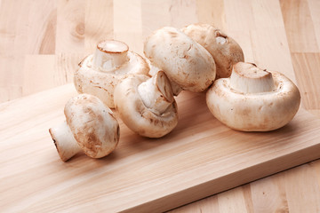 mushrooms at the kitchen table